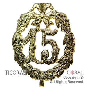 PLAQUETA CORONA N.15 ORO x 1